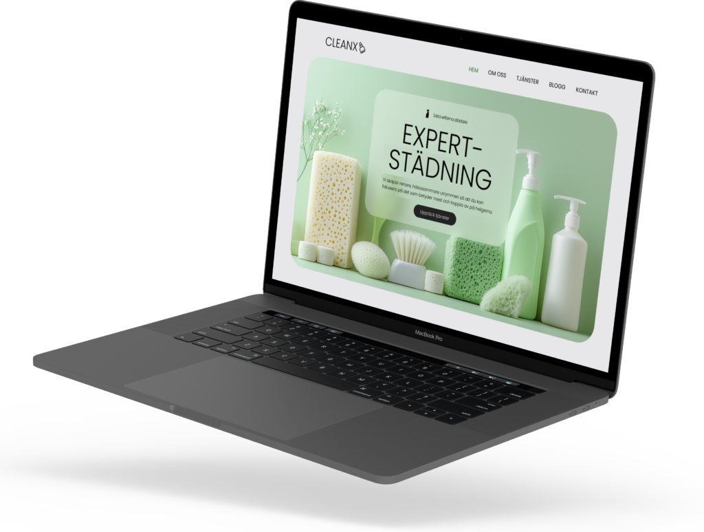 Expertstädning laptop mockup - By Stabis Management