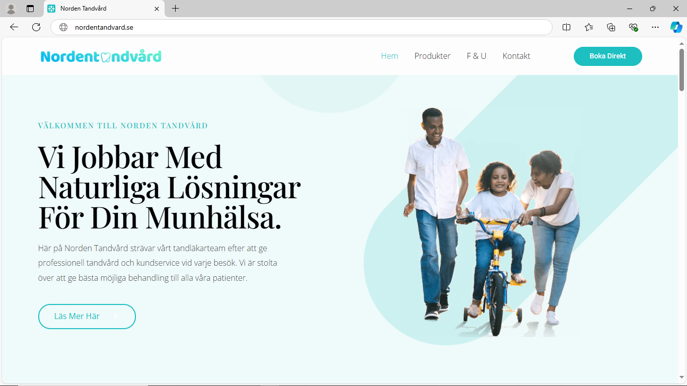 Nordentandvård Website alternative 2